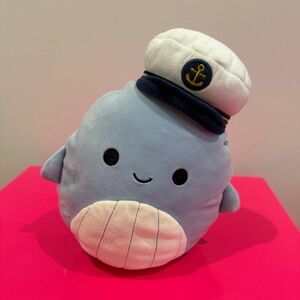 Squishmallow 8" Samir (The Blue Whale with Sailor Hat)
